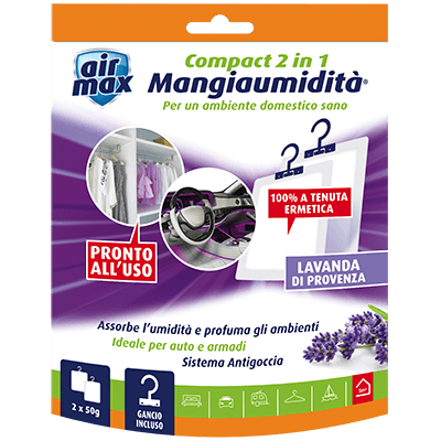 Mangiaumidità appendibile Compact 2 in 1 Lavanda di Provenza 2x50g